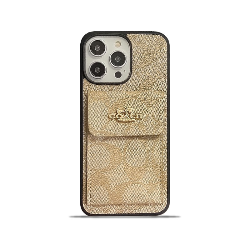 Coach iPhone Case With Card Holder Wallet Coffee -SZK240425