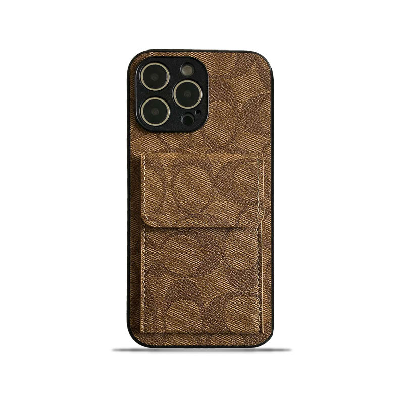 Coach iPhone Case With Wallet Light Brown-HP240513