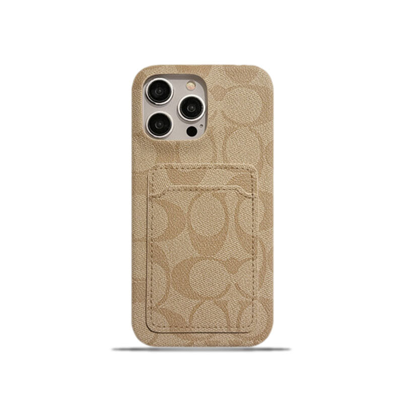 Classic Coach iPhone Case With Card Holder White -JQB240330
