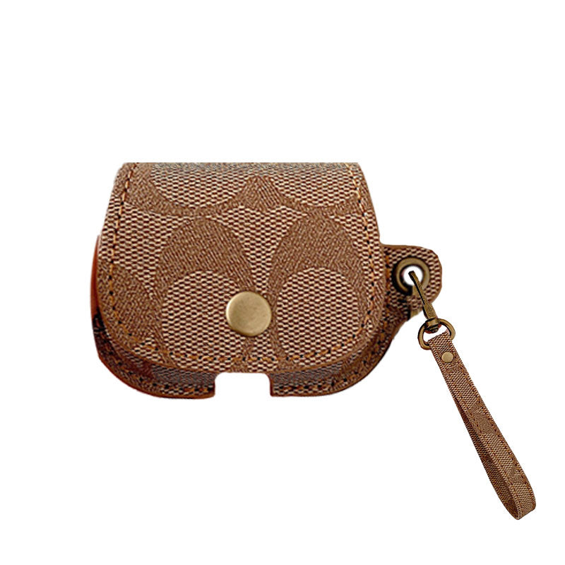 Coach de couro AirPods Pro Case Brown-CC231215
