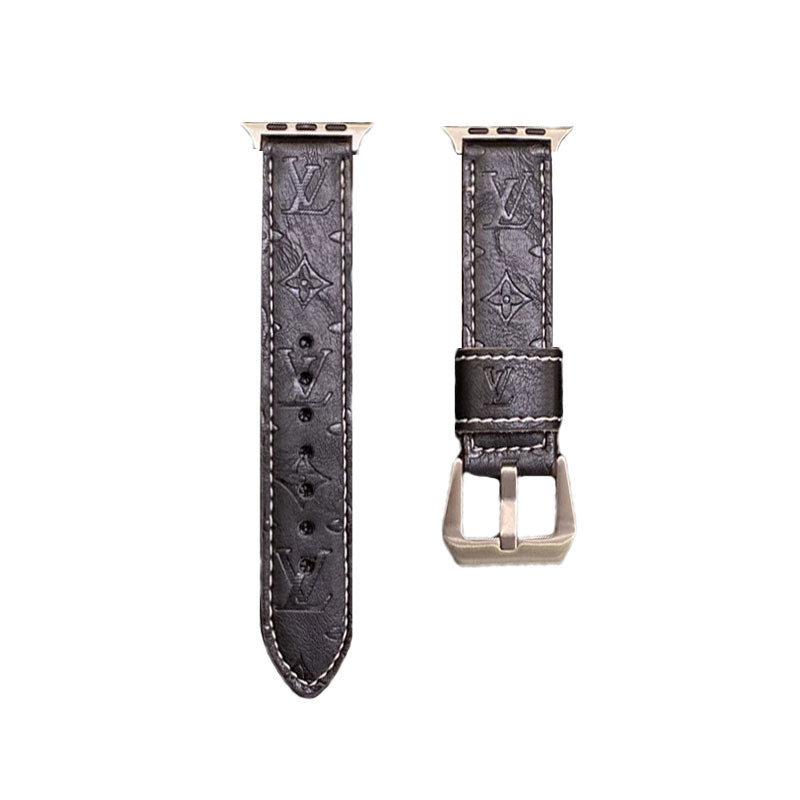 Monogramma tal-Ġilda Apple Watch Bands Ġilda Blu-YH24422