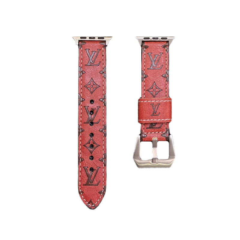 Monogramma tal-Ġilda Apple Watch Bands Ġilda Blu-YH24422