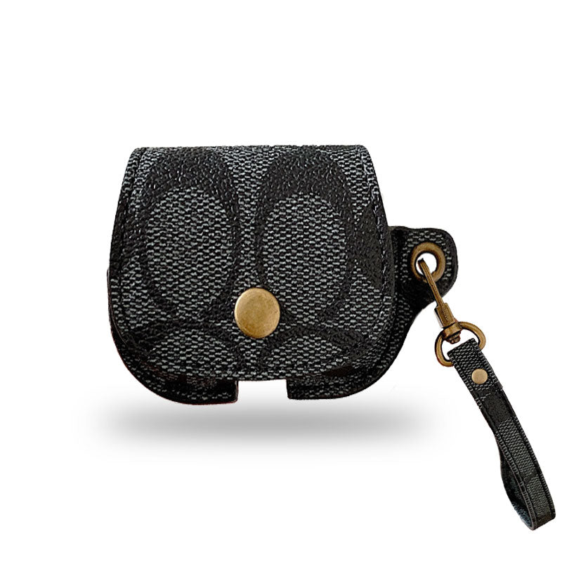 Lederen coach AirPods Case Black-CC231215