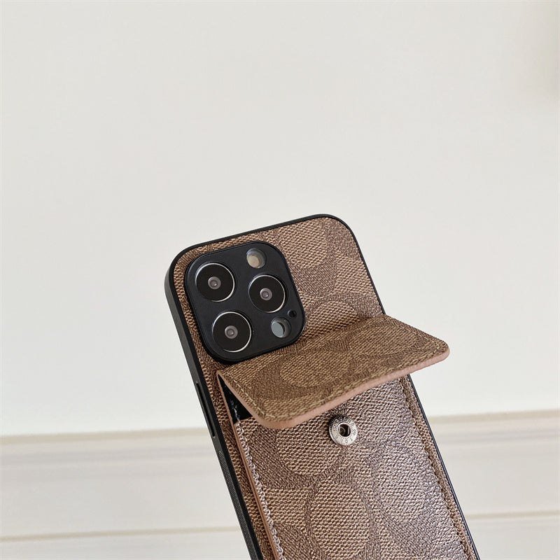 Coach iPhone Case With Wallet Light Brown-HP240513