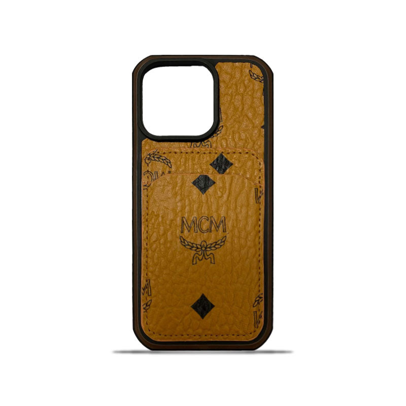 MCM iPhone Case With Card Holder Yellow-MCK240603