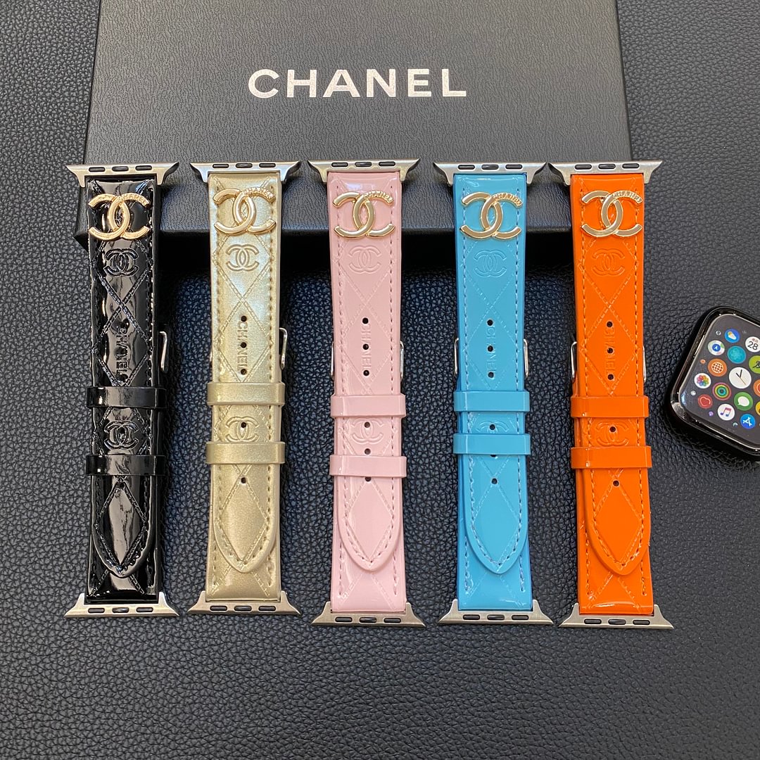 Blankt læder Apple Watch Luxury Metal Logo