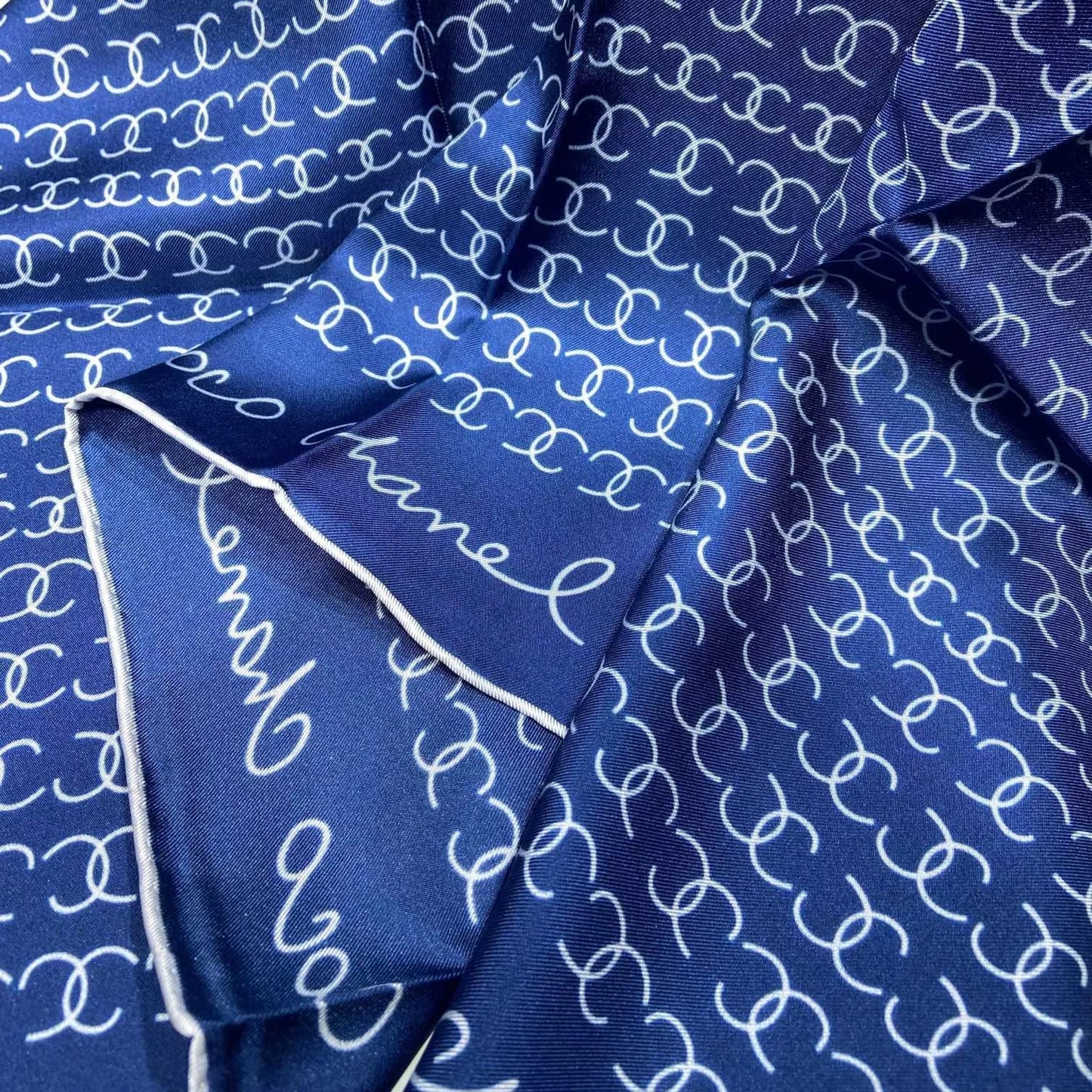Hand-Painted Logo Square Silk Scarf mysite