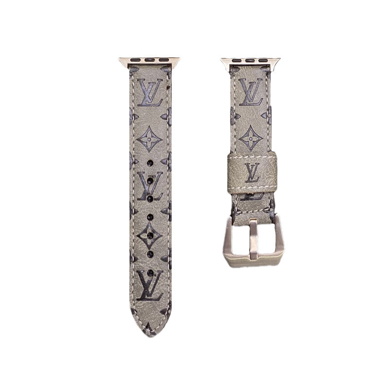 Monogramma tal-Ġilda Apple Watch Bands Ġilda Blu-YH24422