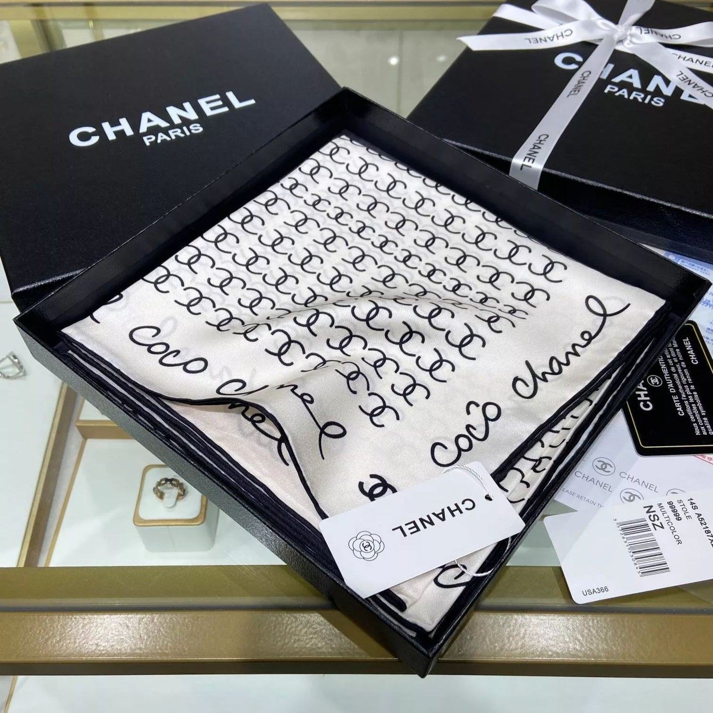 Hand-Painted Logo Square Silk Scarf mysite