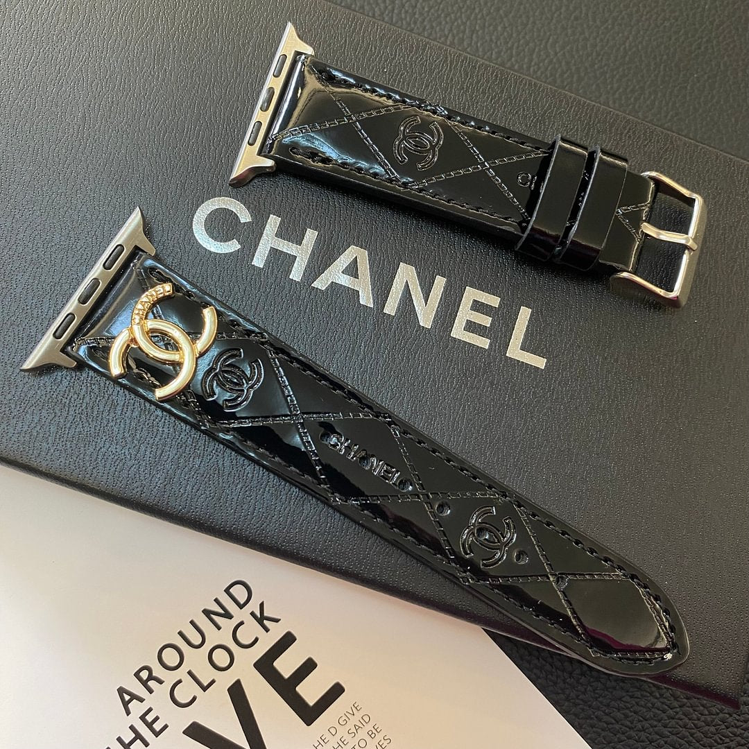 Blankt læder Apple Watch Luxury Metal Logo