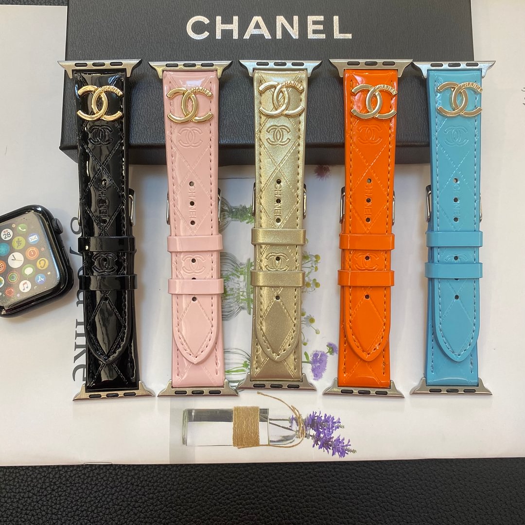 Blankt læder Apple Watch Luxury Metal Logo