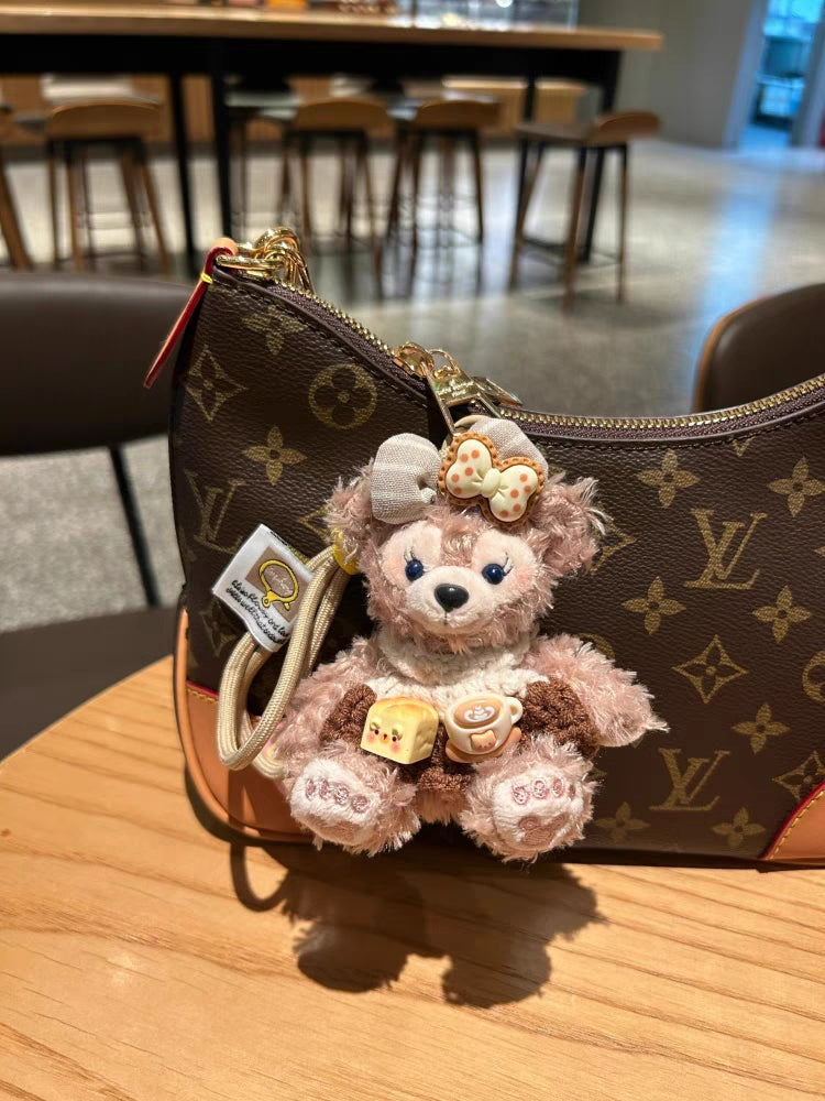 Edizzjoni Limitata Sherry May Plush Keychain - Luxe Teddy Bear Bag Charm għal Handbags Disinjatur