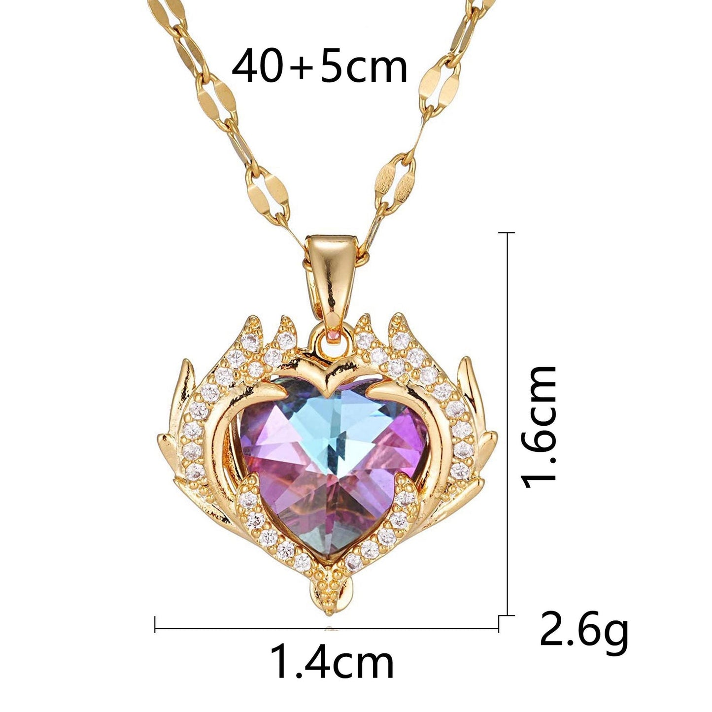 Ġiżirana tal-Pendent tal-Qalb Aħmar Franċiż Franċiż - Glamour Dainty b'Aċċessorji Rhinestones Sħiħ