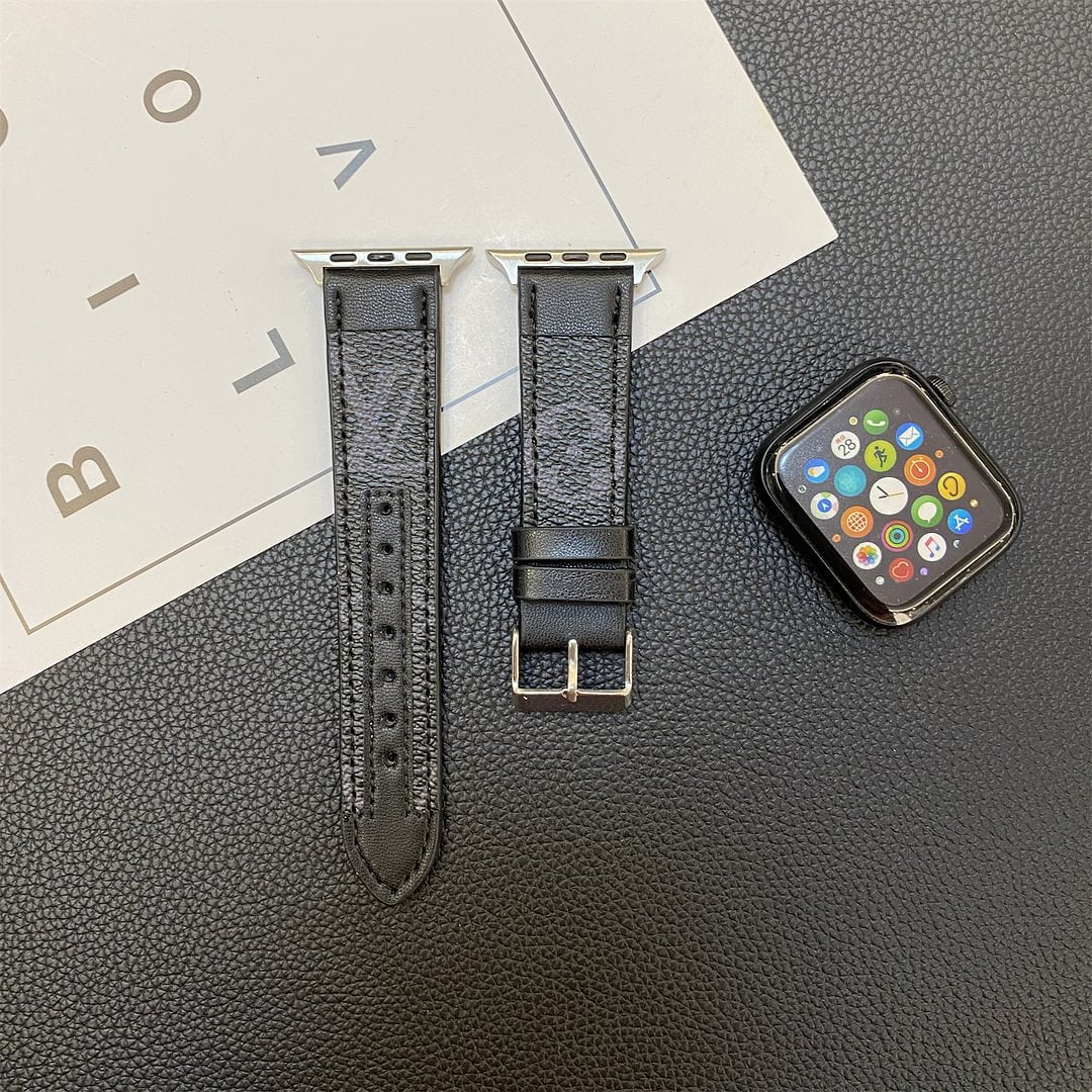 Apple Watch -band stikselmonogram leer