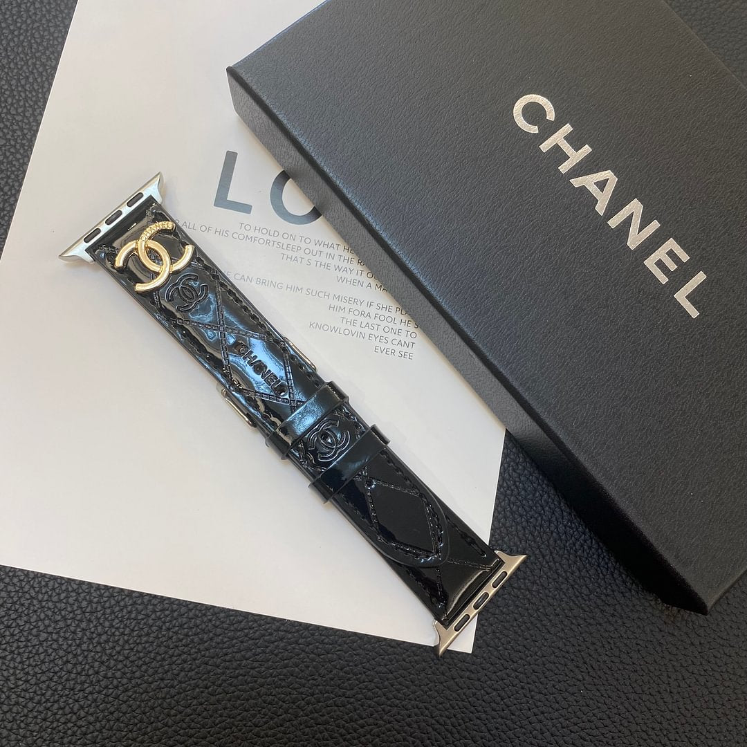 Blankt læder Apple Watch Luxury Metal Logo