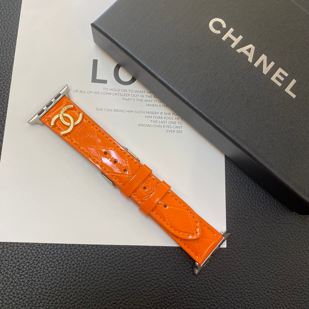 Blankt læder Apple Watch Luxury Metal Logo