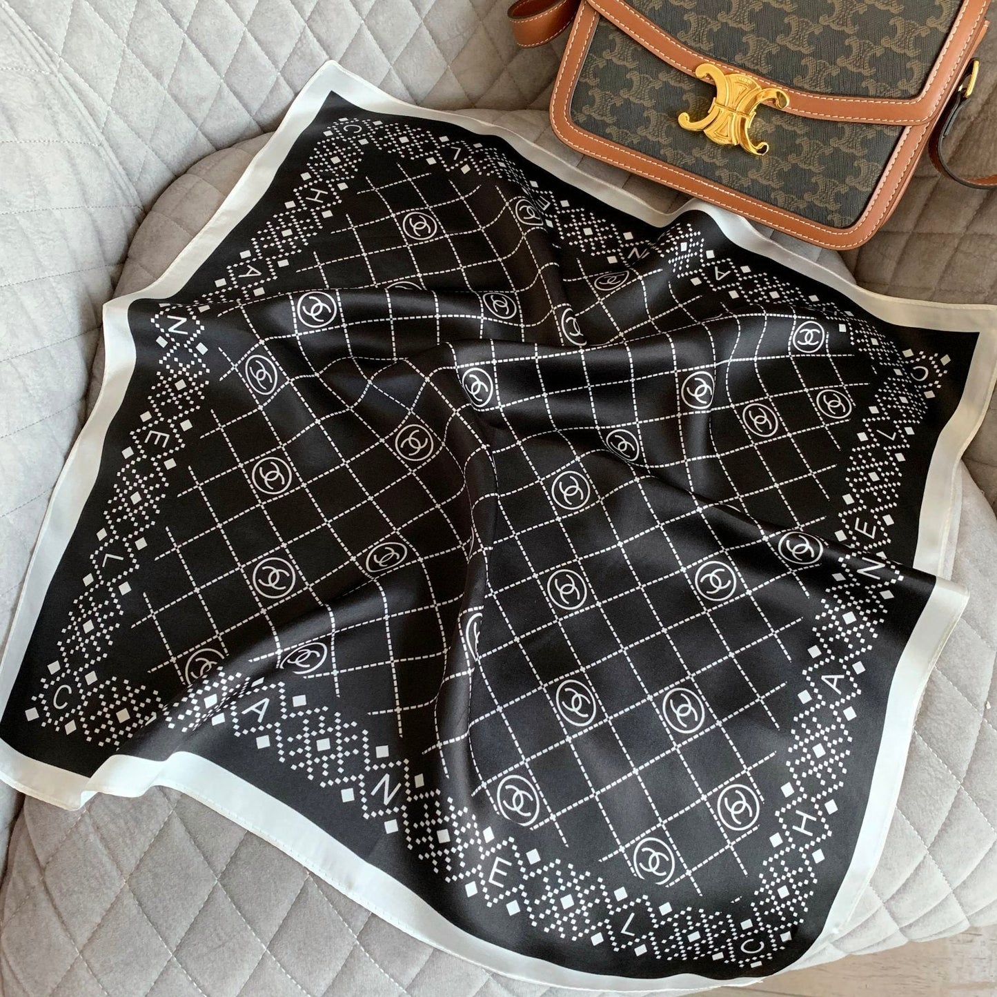 Elegant Rhombus Square Silk Scarf mysite