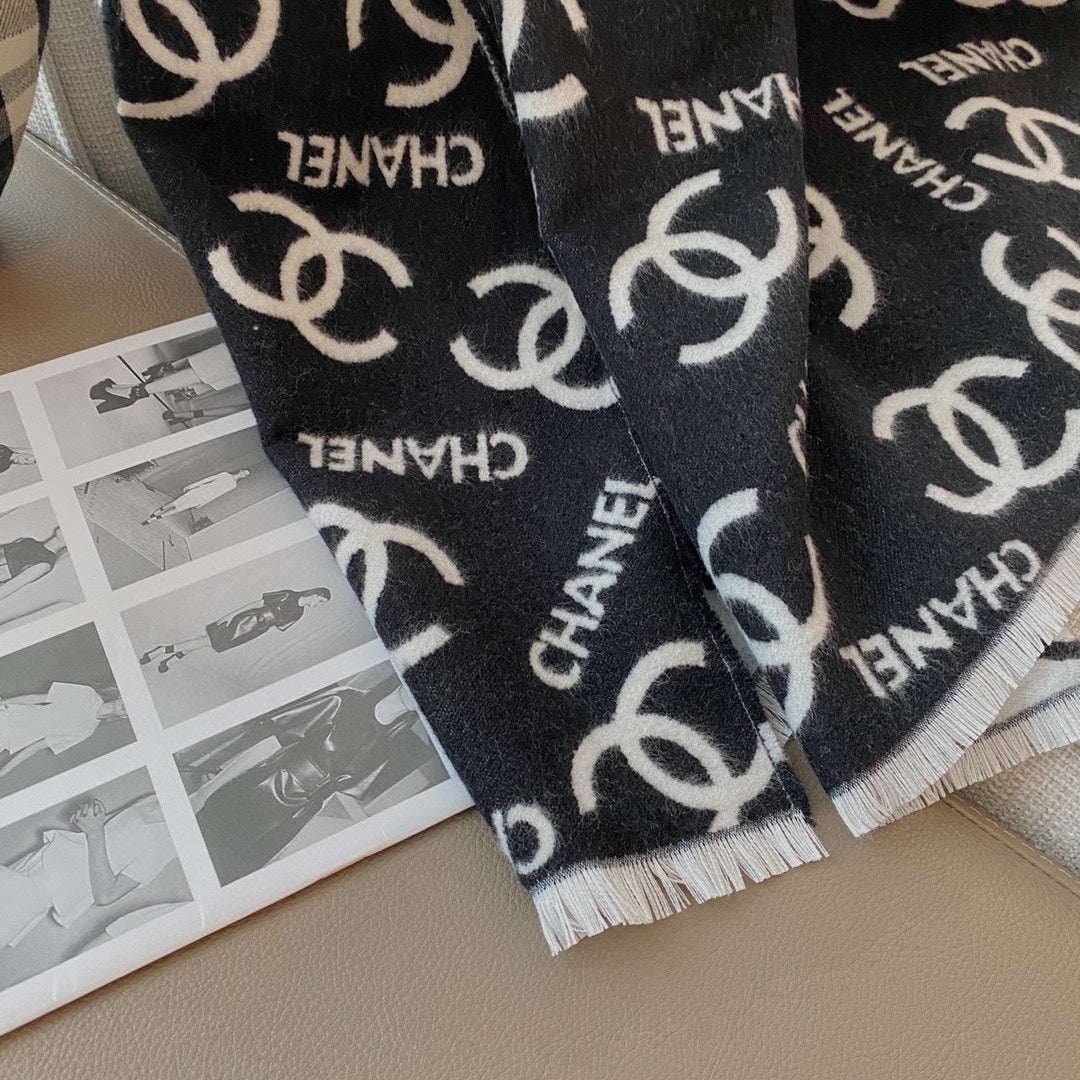 Monogram Letters Jacquard Cashmere Scarf mysite