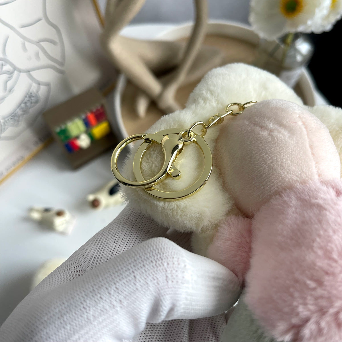 Keychain tal-filpa tal-ġirasol ħelu - Charm tal-borża tal-pupa Vivian għan-nisa, il-karozzi u d-dekorazzjoni tal-backpack
