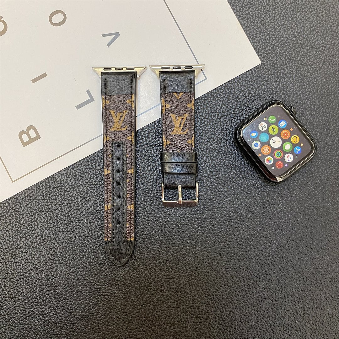 Apple Watch -band stikselmonogram leer