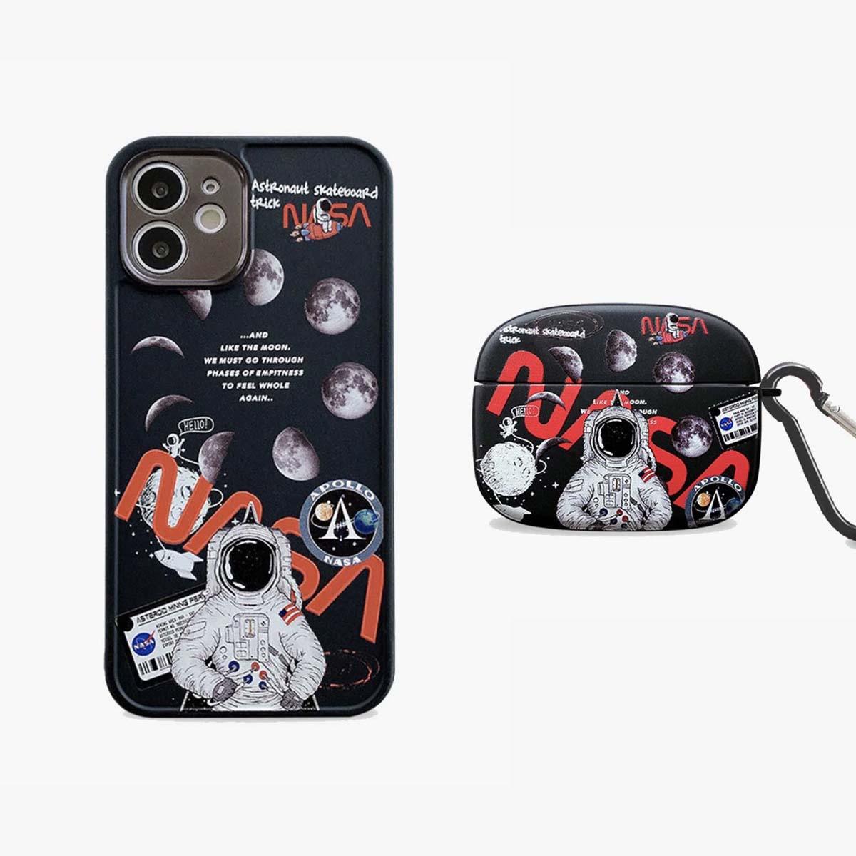 Caso de Astronaut Black Astronaut e AirPods | 2 pacote