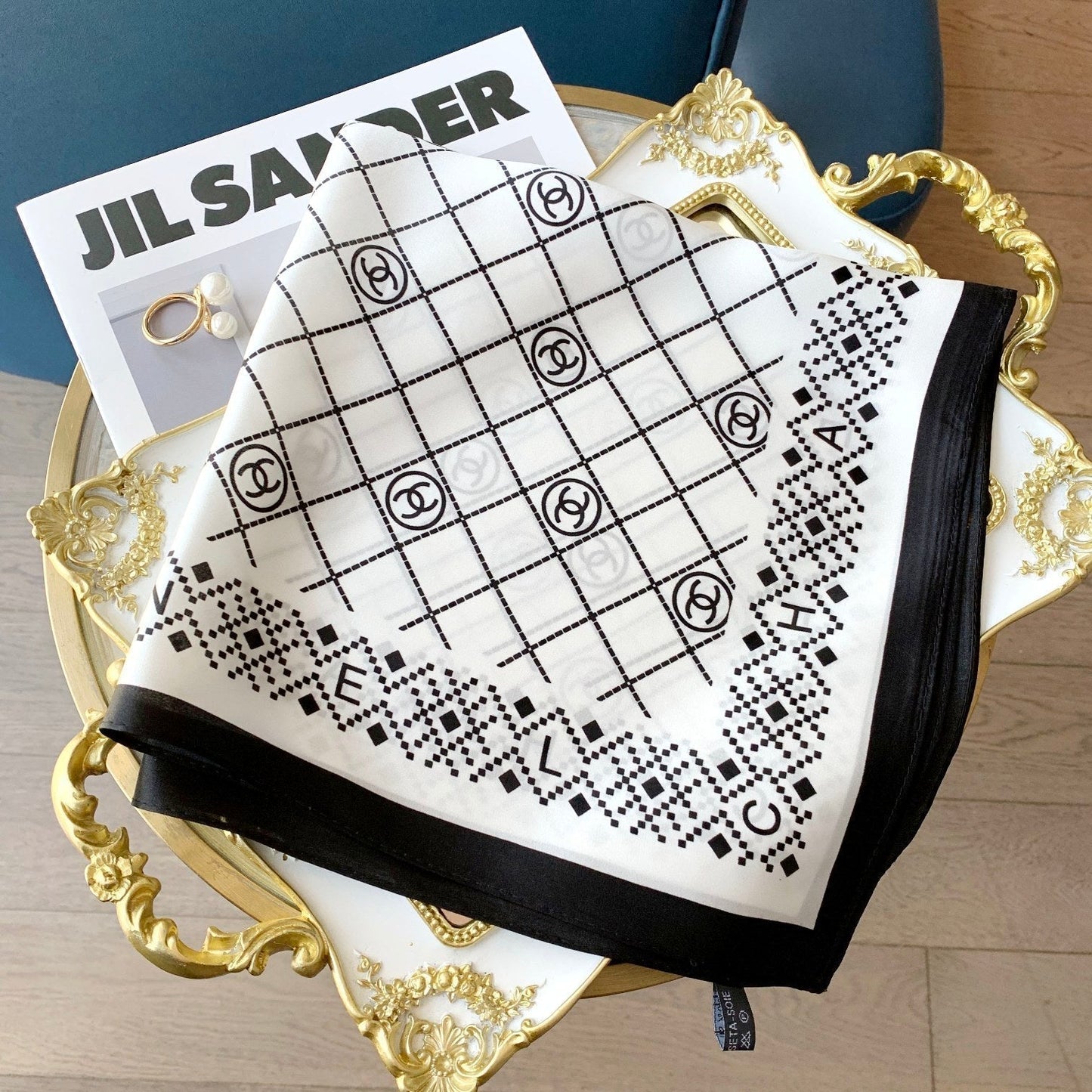 Elegant Rhombus Square Silk Scarf mysite