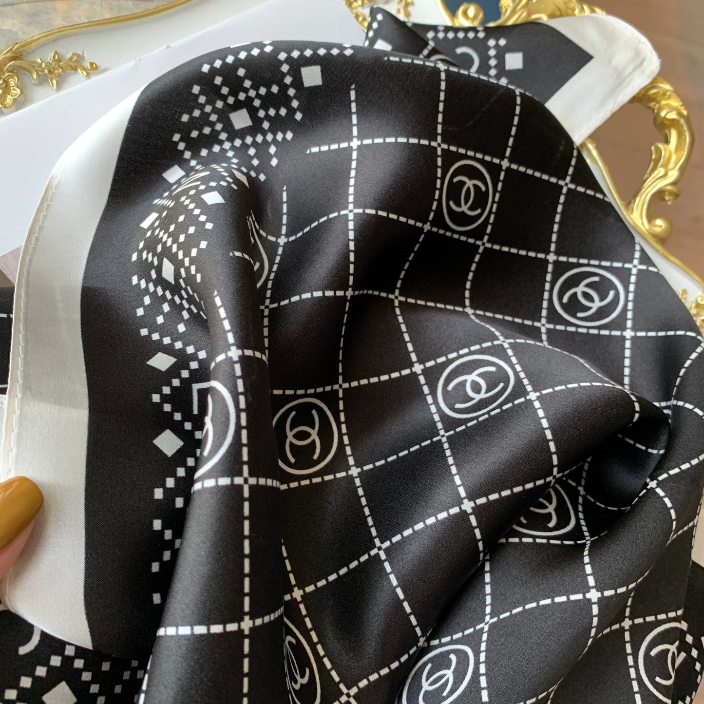 Elegant Rhombus Square Silk Scarf mysite