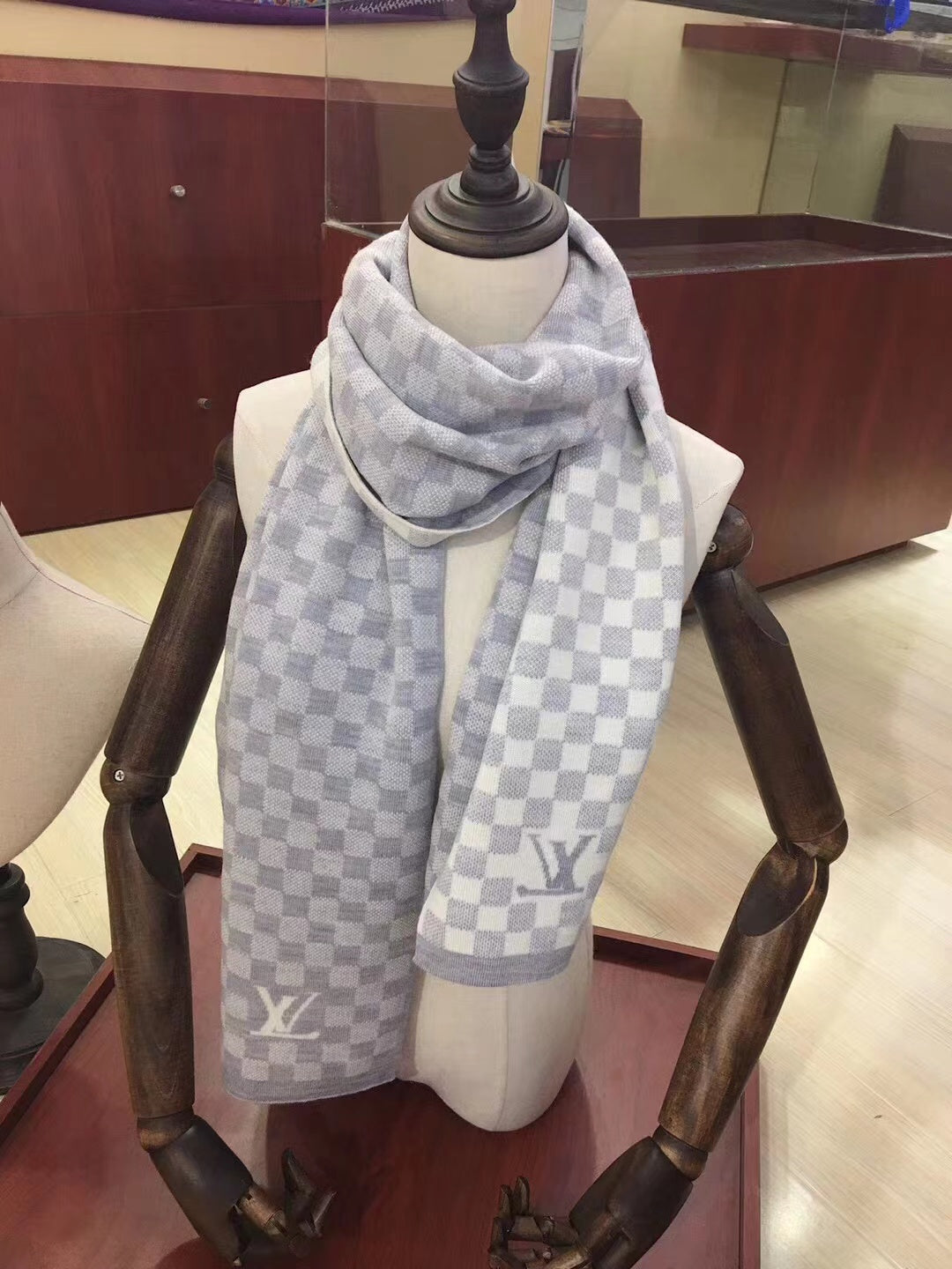 Classic Checkerboard Wool Warm Scarf mysite