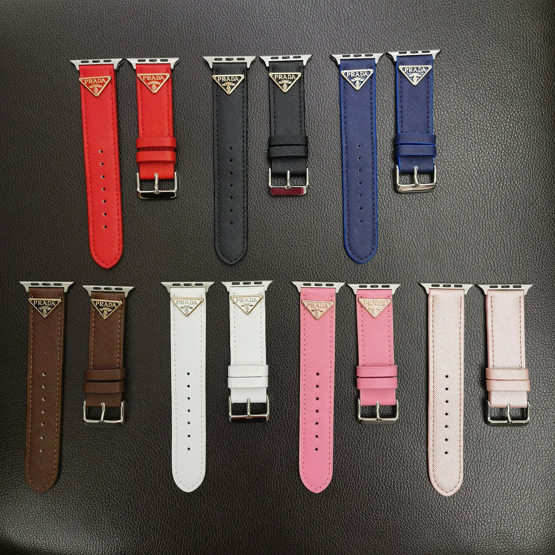 Double Triangle Monogram Label Ġilda Apple Watch Band