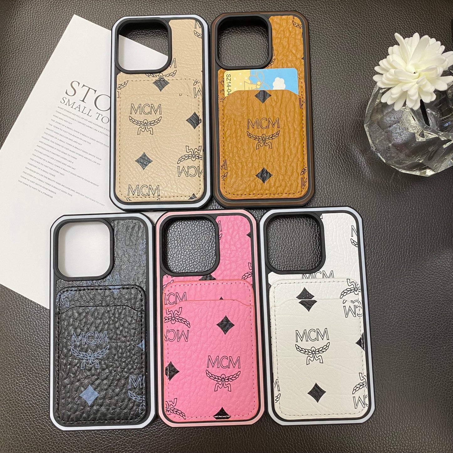 MCM iPhone Case With Card Holder Yellow-MCK240603