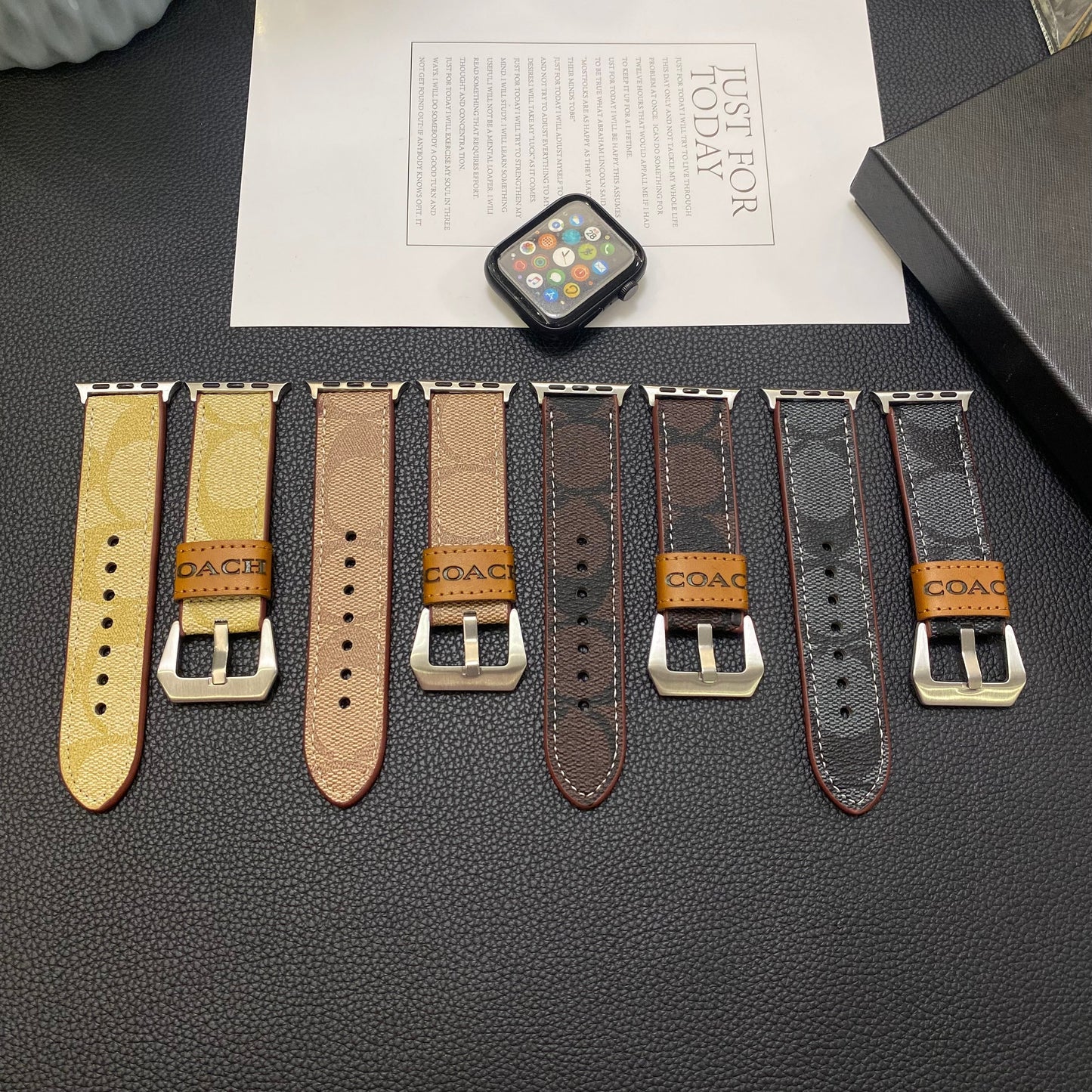 Δερμάτινος προπονητής Apple Watch Band Black-YHK244221710