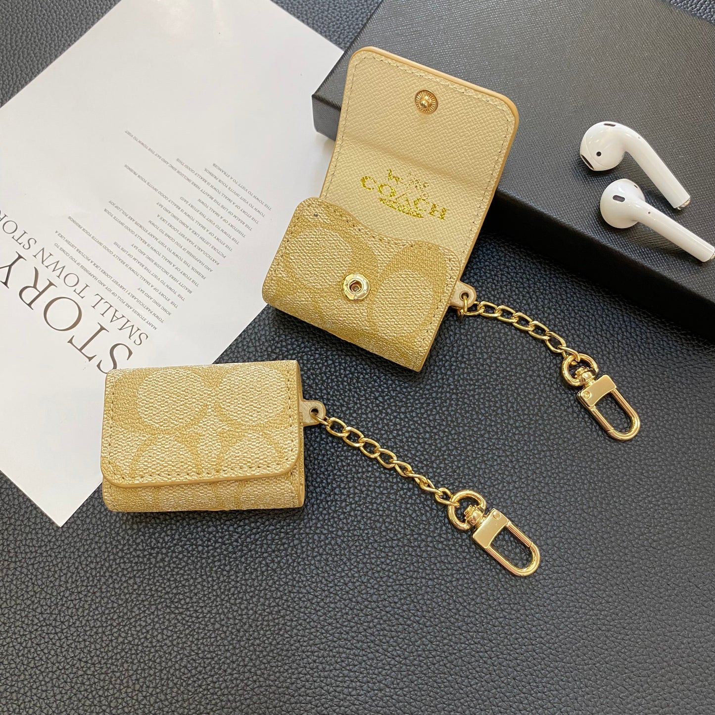Luksustræner AirPods Sager kaffe-YH240425