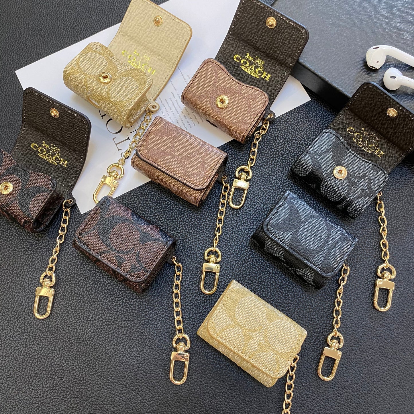 Coach de luxo AirPods Casos de 3ª geração Coffee-YH240425