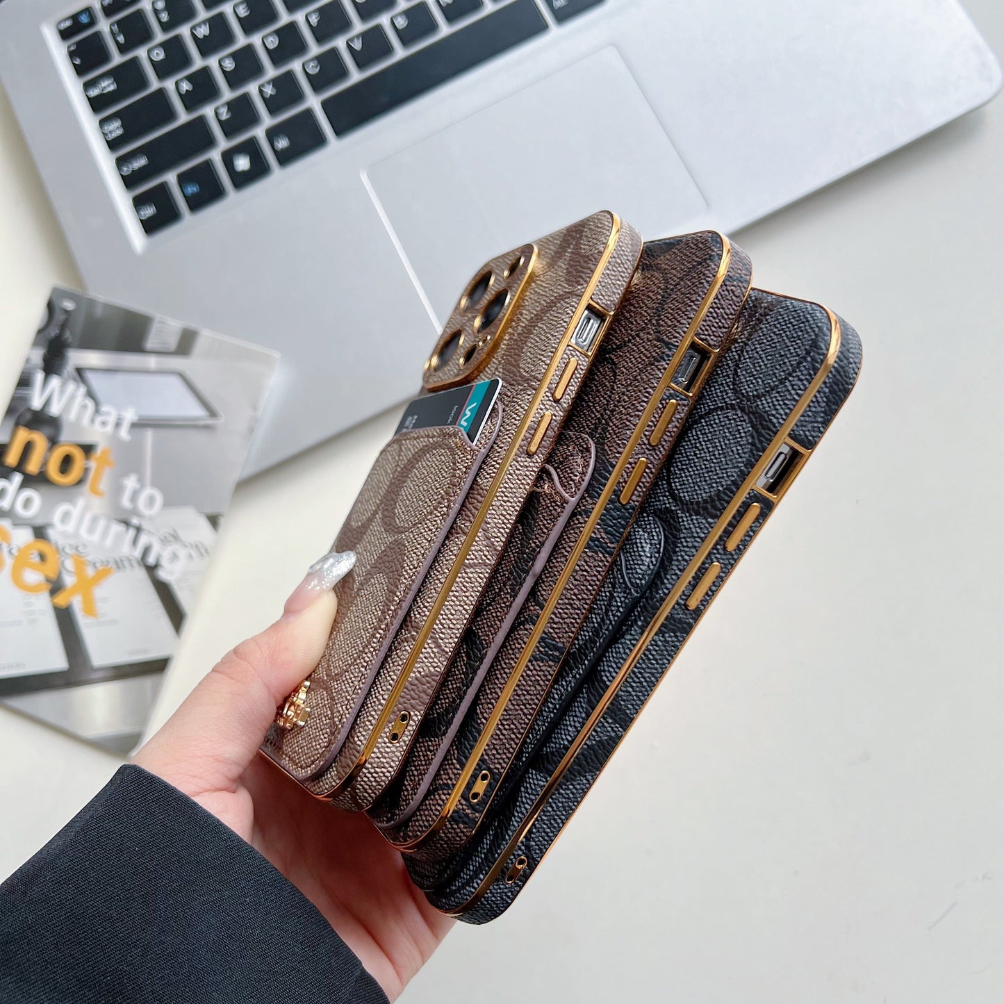 Coach iPhone Case With Card Holder Black -KB241651