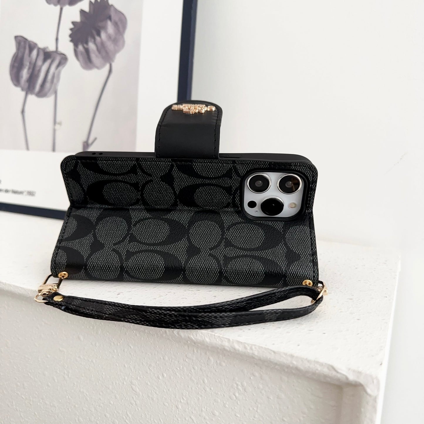CCH iPhone Case Leather Flip Case with Card Holder