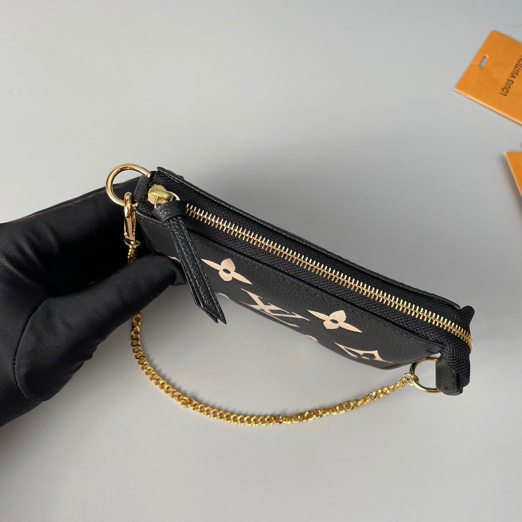 Schwarze Mini -Modetasche