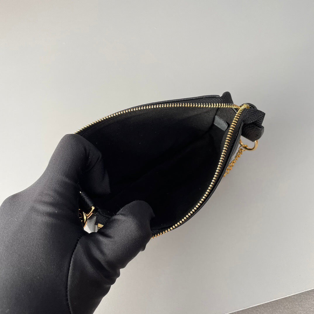 Schwarze Mini -Modetasche