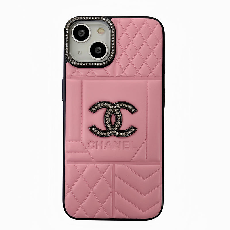 CC Rhombus Leather iPhone Case