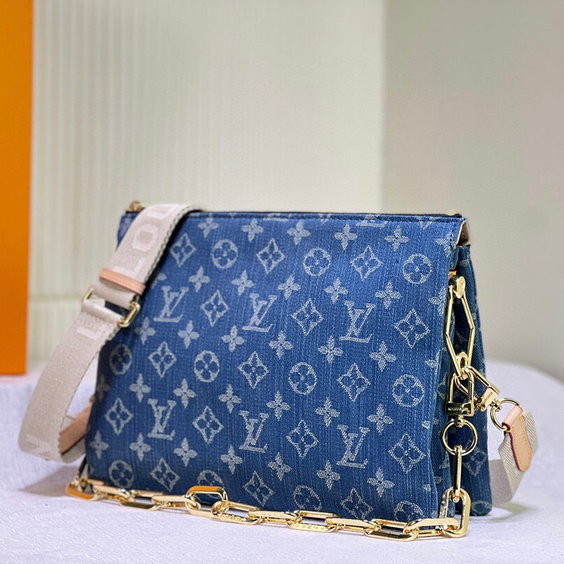 Borsa di design da ricamo blu