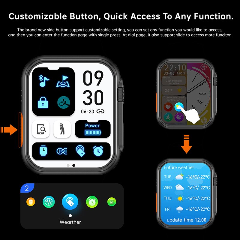 NOVO Ultra Watch Men Smart Watch Series 8 NFC Door Access SmartWatch para Android Apple Phone Watch Bands