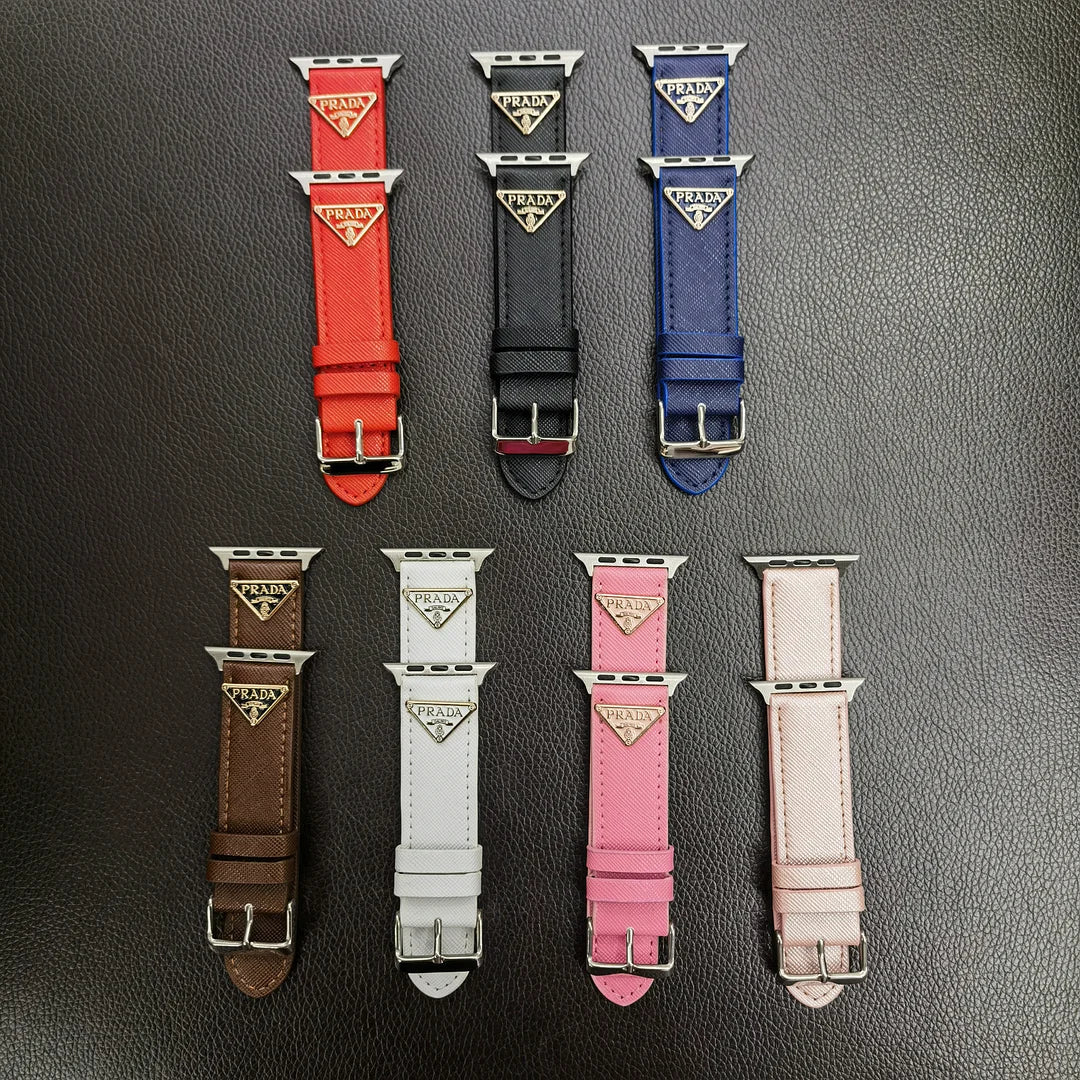 Double Triangle Monogram Label Ġilda Apple Watch Band