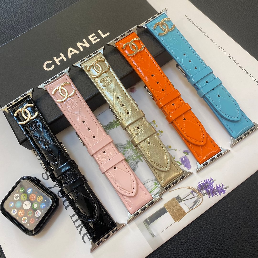 Blankt læder Apple Watch Luxury Metal Logo