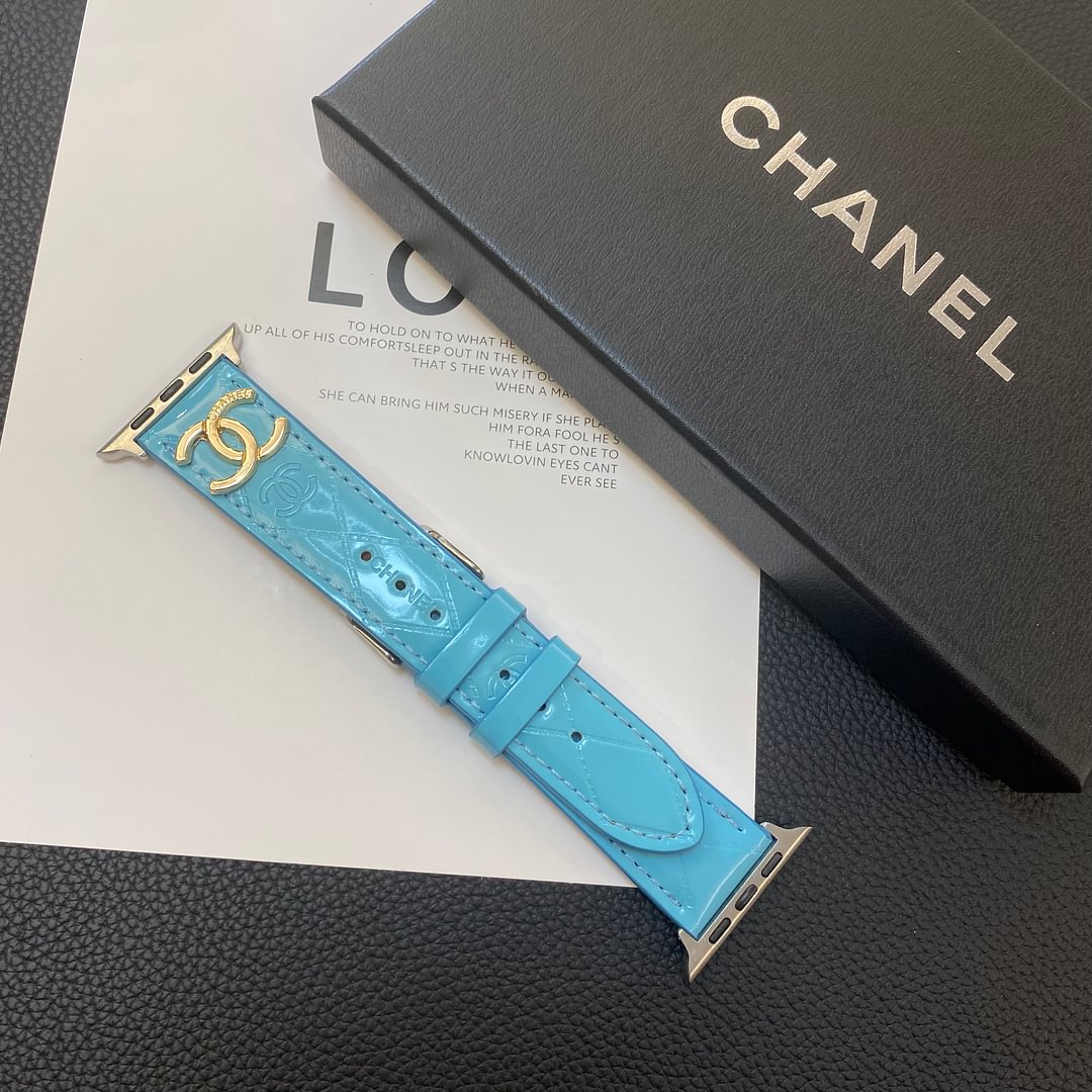Blankt læder Apple Watch Luxury Metal Logo
