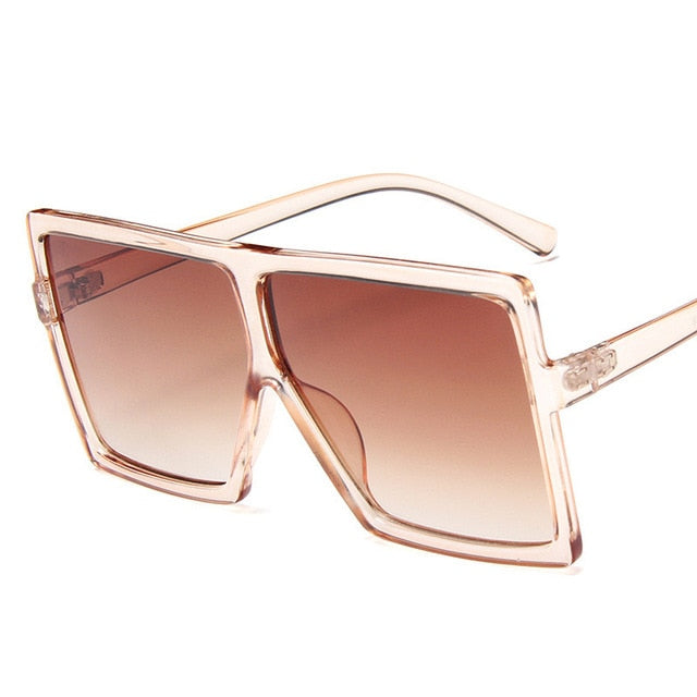 Plastične predimenzionirane žene Sunčane naočale Square Marke Dizajner Velikog okvira Sunčane naočale za ženke UV400 Sunce naočale Oculos Masculino