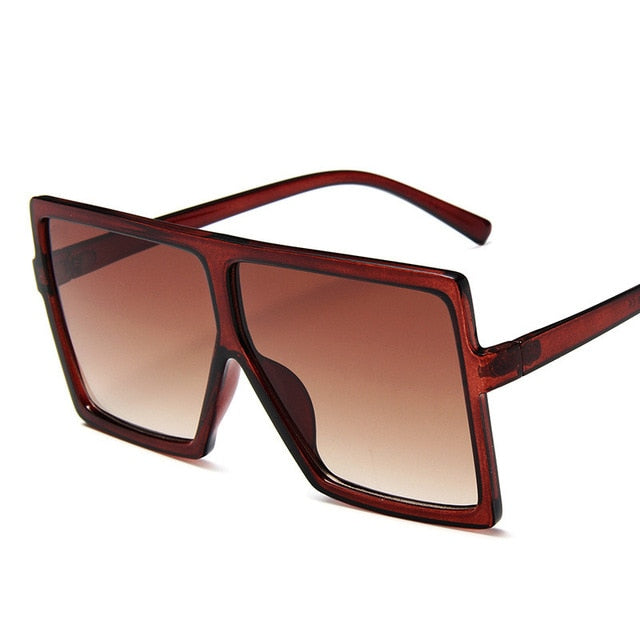 Plastične predimenzionirane žene Sunčane naočale Square Marke Dizajner Velikog okvira Sunčane naočale za ženke UV400 Sunce naočale Oculos Masculino