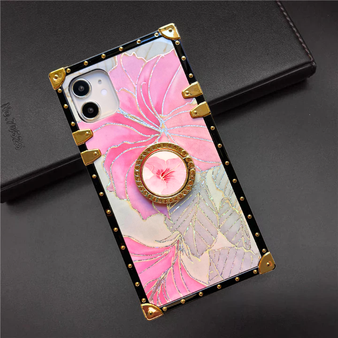 Samsung Case z obročem "roza hibiskus"