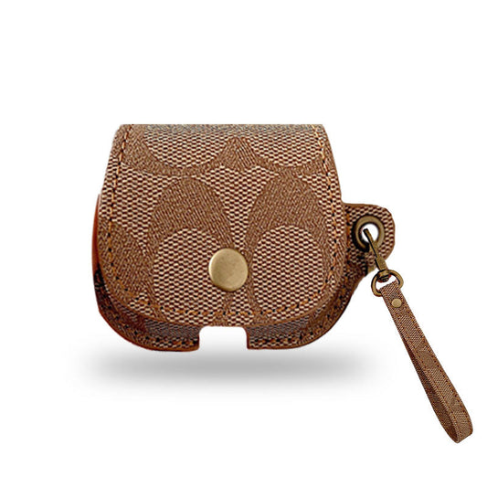 Coach de couro AirPods Case Brown-CC231215