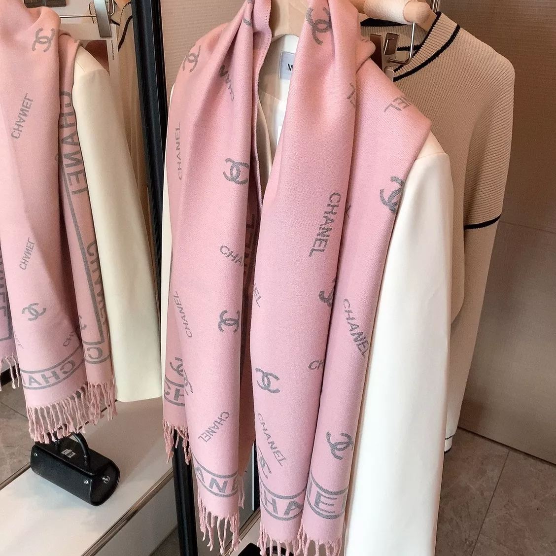 Simple Logo Letter Cashmere Scarf Shawl mysite
