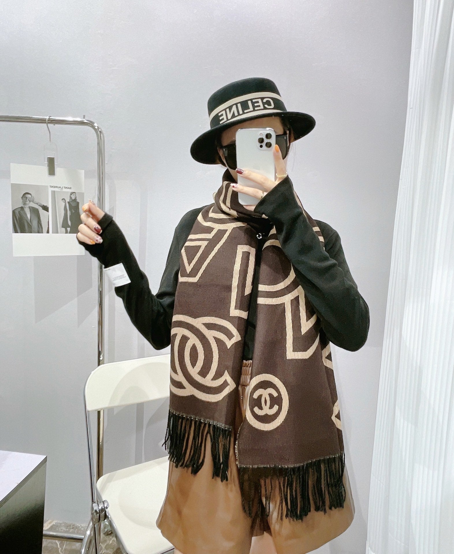 Temperament Twill Logo Jacquard Scarf Shawl mysite