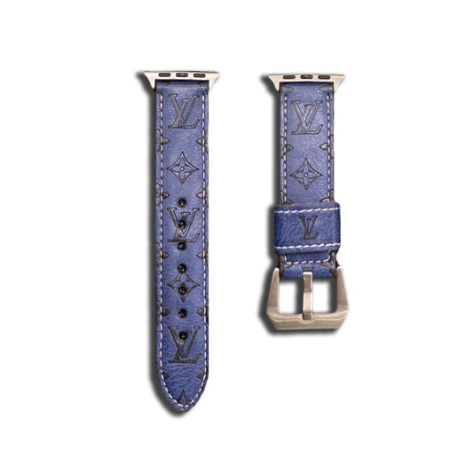 Usnjeni monogram jabolčni pasovi Apple Watch Leather Blue-YH24422